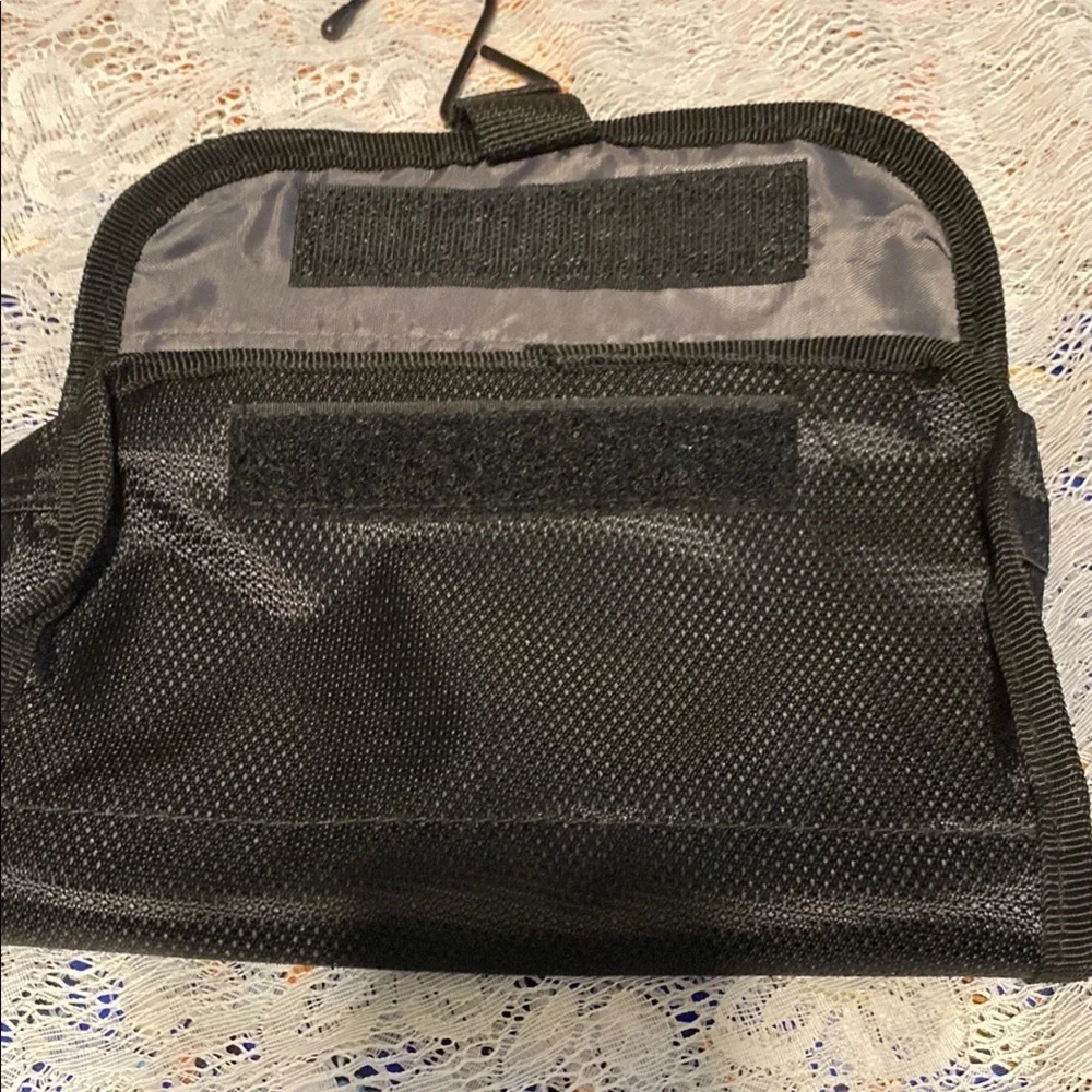 Black Textured Cosmetic Bags Set